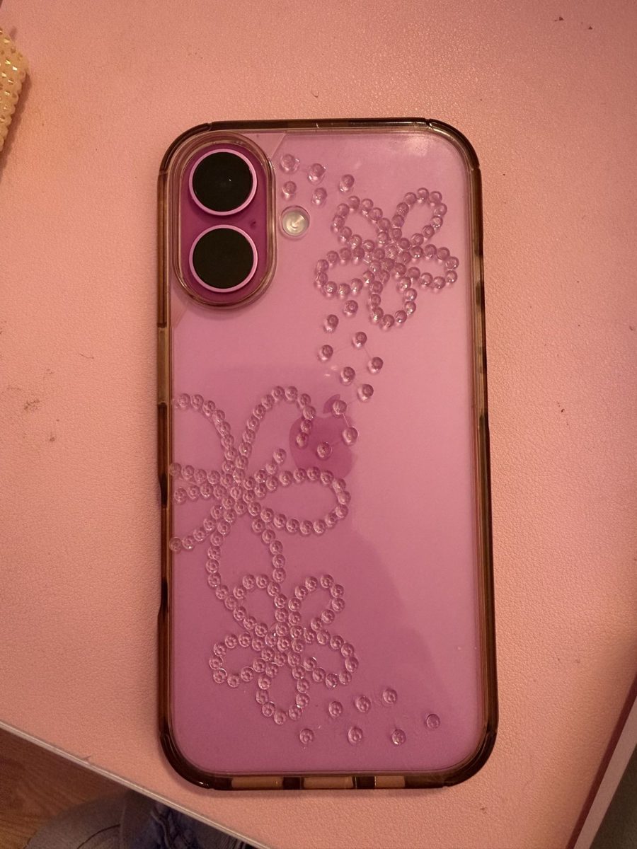 Étui à fleurs en strass